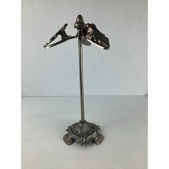 Vintage Victorian Note Card Clip Three Clips Stand Business Card Holder - Picture 2 of 5